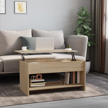 vidaXL Τραπεζάκι Σαλονιού Sonoma Δρυς 102x50x52,5cm Επεξεργ. Ξύλο 1 τεμ.