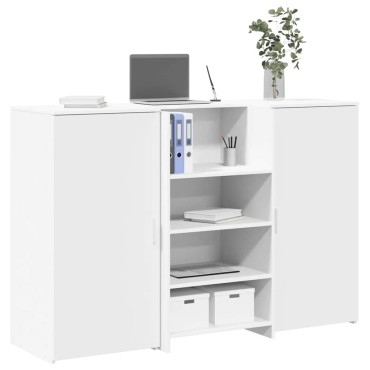 vidaXL Γραφείο υποδοχής Λευκό 155x50x103,5cm Επεξεργασμένο Ξύλο 1 τεμ.