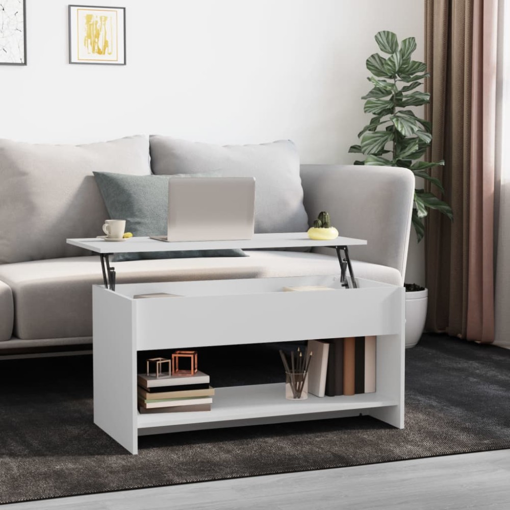 vidaXL Τραπεζάκι Σαλονιού Λευκό 102x50x52,5cm Επεξεργασμένο Ξύλο 1 τεμ.
