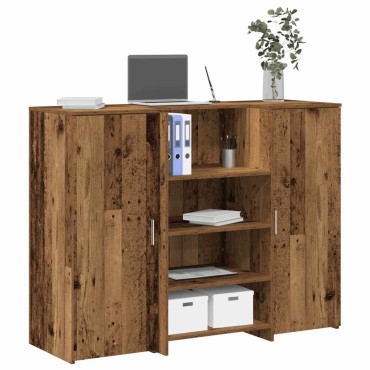 vidaXL Γραφείο υποδοχής Παλιό Ξύλο 135x50x103,5cm Επεξεργασμένο Ξύλο 1 τεμ.
