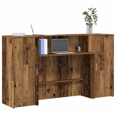 vidaXL Γραφείο υποδοχής Παλιό Ξύλο 180x50x103,5cm Επεξεργασμένο Ξύλο 1 τεμ.