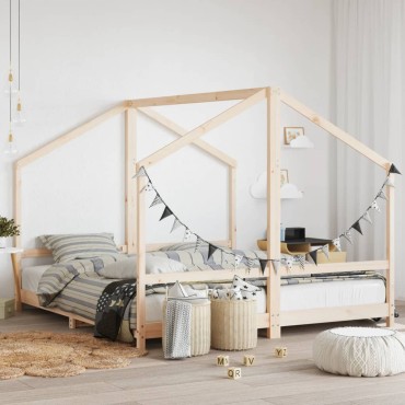 vidaXL Πλαίσιο Παιδικού Κρεβατιού 2x(90x200)cm από Μασίφ Ξύλο Πεύκου 1 τεμ. - Μονό