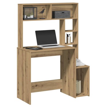 vidaXL Γραφείο με Ράφια Αρτισιανή Δρυς 100x45x140cm Επεξεργασμένο Ξύλο 1 τεμ.