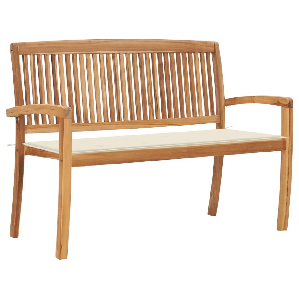 vidaXL Παγκάκι Κήπου Στοιβαζόμενο Μασίφ Ξύλο Teak & Μαξιλάρι 128,5x57,5x90cm 1 τεμ. vidaXL Παγκάκι Κήπου Στοιβαζόμενο Μασίφ Ξύλο Teak & Μαξιλάρι 128,5x57,5x90cm 1 τεμ.