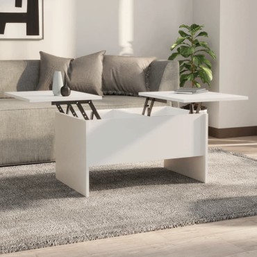 vidaXL Τραπεζάκι Σαλονιού Λευκό 80x50x42,5cm Επεξεργασμένο Ξύλο 1 τεμ.