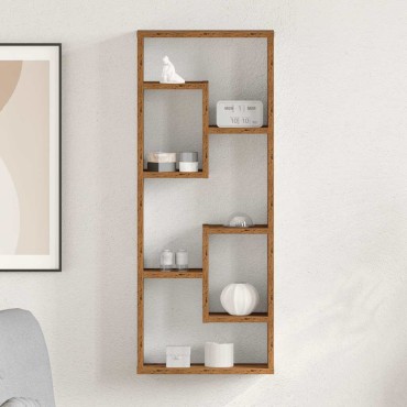 vidaXL Ράφι Τοίχου από Παλιό Ξύλο 36x16x90cm από Τεχνητό Ξύλο 1 τεμ.