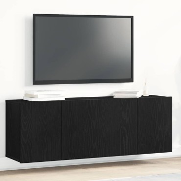 vidaXL Ντουλάπια Τηλεόρασης 2 τεμ. Μαύρο Δρυς 120x30x41cm από Τεχνητό Ξύλο