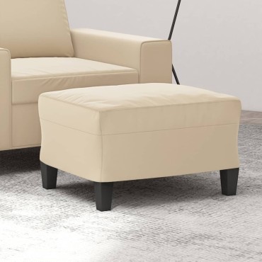 vidaXL Υποπόδιο Κρεμ 60x50x41cm από Ύφασμα Μικροϊνών 1 τεμ.