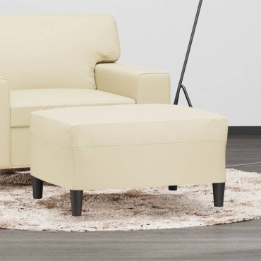 vidaXL Υποπόδιο Κρεμ 70x55x41cm από Συνθετικό Δέρμα 1 τεμ.