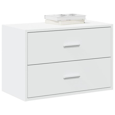 vidaXL Ντουλάπι με 2συρτάρια Λευκό 60x31x40cm Ξύλινο μηχανουργικό ξύλο 1 τεμ.