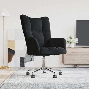 vidaXL Πολυθρόνα Relax Μαύρη Βελούδινη 61,5x69x(94,5-102)cm 1 τεμ.