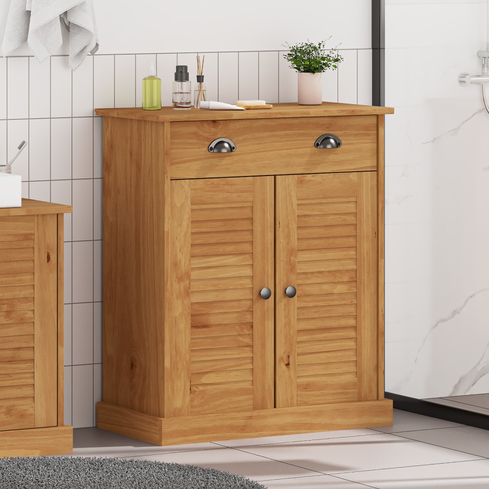 vidaXL Ντουλάπι Μπάνιου VIGO Καφέ και Μέλι Καφέ 68x34x80 εκ 1 τεμ.