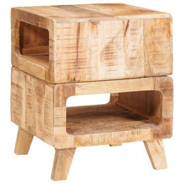 vidaXL End Table με ράφι Καφέ 40x40x49cm Στερεό ξύλο μάνγκο