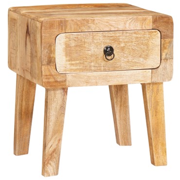 vidaXL End Table με συρτάρι Καφέ 40x32x46cm Στερεό ξύλο μάνγκο