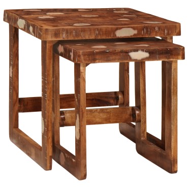 vidaXL Ένθετα τραπέζια 2 τεμ. Καφέ 46x46x45cm