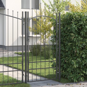 vidaXL Πύλη Κήπου WOERDEN 200 x 100 cm Ατσάλι Γκρι Κλειδώσιμο