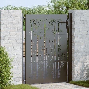 vidaXL Πύλη Κήπου Μαύρο 110 x 130 cm Χάλυβας με επίστρωση πούδρας
