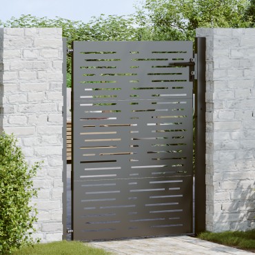 vidaXL Πύλη Κήπου Μαύρο 110 x 130 cm Χάλυβας με επίστρωση πούδρας
