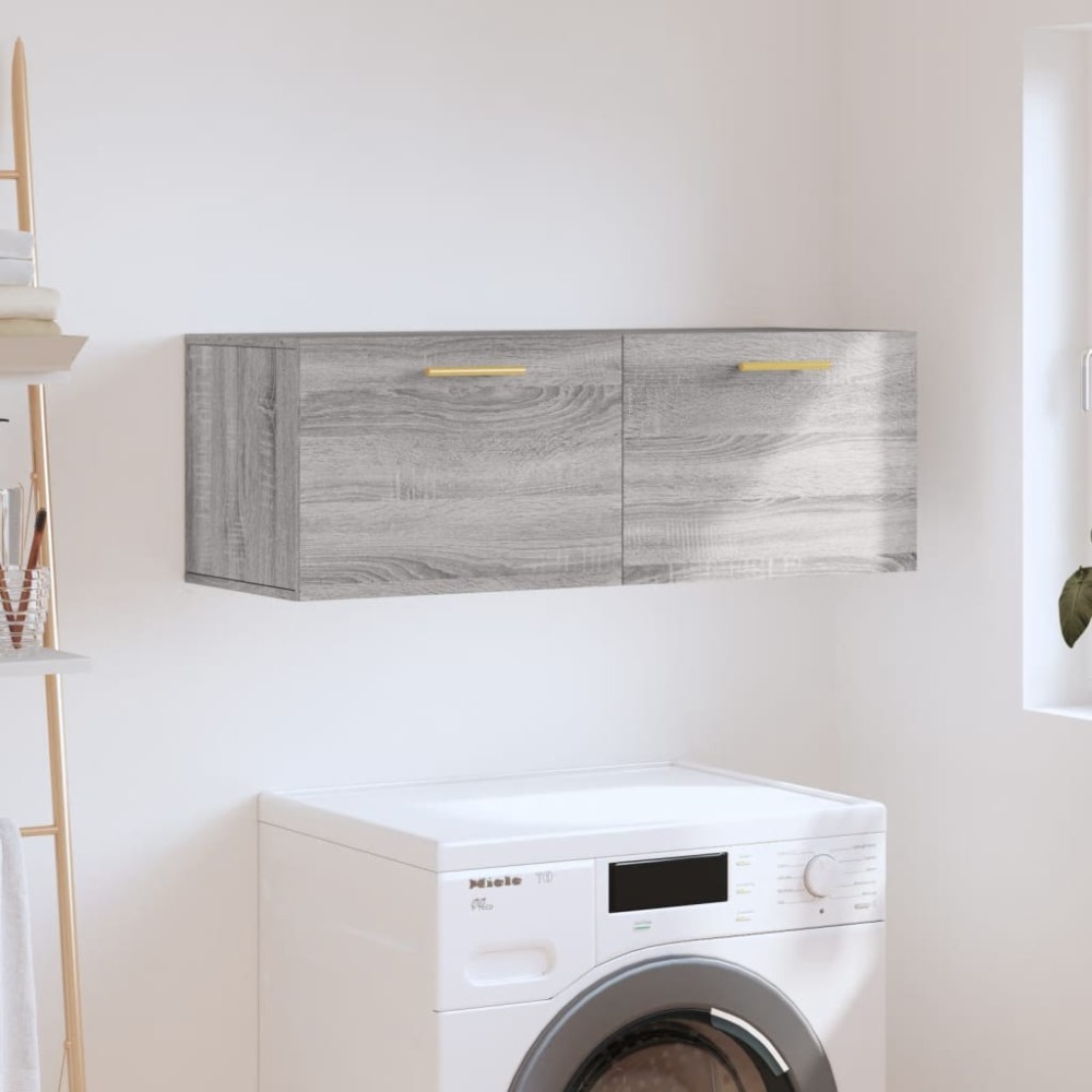 vidaXL Ντουλάπι Τοίχου Γκρι Sonoma 100x36,5x35cm Επεξεργασμένο Ξύλο 1 τεμ.