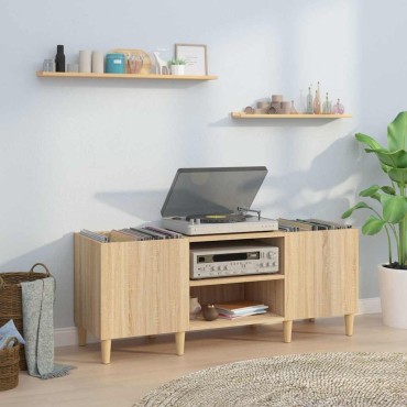 vidaXL Ντουλάπι δίσκων Sonoma Δρυς 121x38x48cm από επεξεργασμένο ξύλο 1 τεμ.