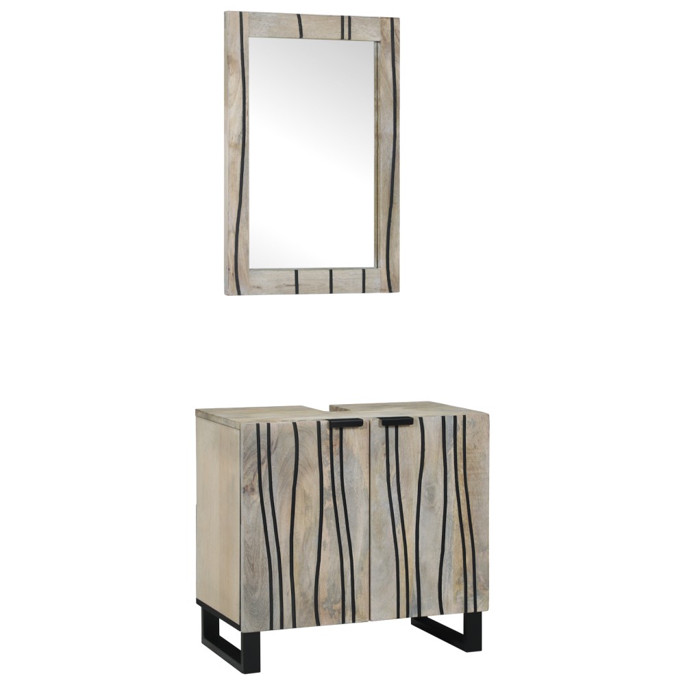 vidaXL Σετ Ντουλαπιών Μπάνιου 2 τεμ. Λευκό 62x33x58cm