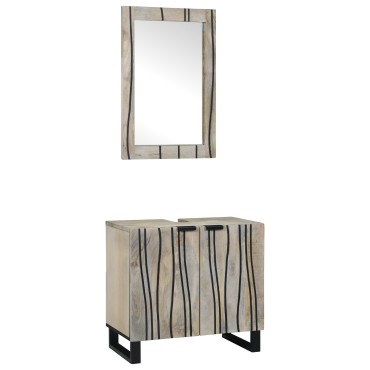 vidaXL Σετ Ντουλαπιών Μπάνιου 2 τεμ. Λευκό 62x33x58cm
