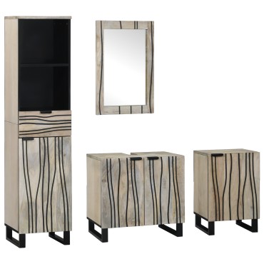 vidaXL Σετ Επίπλων Μπάνιου 4 τεμ. Καρυδιά Καφέ 38x33x160cm