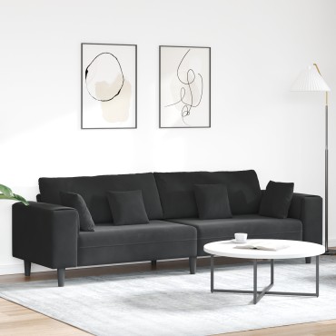 vidaXL Καναπές Μαύρο 250x77x76cm Βελούδο