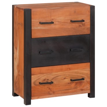 vidaXL Πλαϊνό γραφείο Καφέ 55x30x75cm Στερεό Ξύλο Ακακίας 1 τεμ.