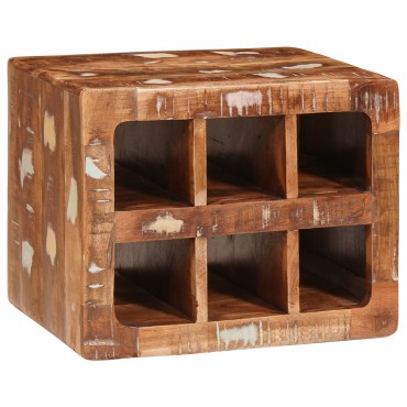 vidaXL Ράφι Κρασιού Καφέ 44x30x35cm Στερεό Ανακτηθέν Ξύλο 1 τεμ.