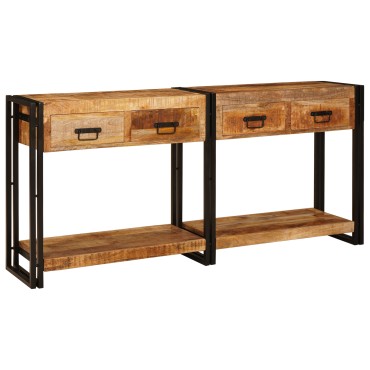 vidaXL Τραπέζια Κονσόλες 2 τμχ. Καφέ 161x33x75 εκ