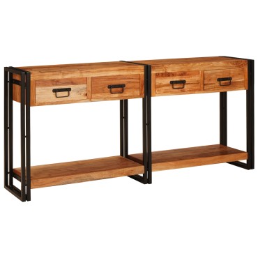 vidaXL Τραπέζια Κονσόλες 2 τμχ. Καφέ 161x33x75 εκ