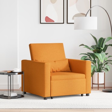 vidaXL Καναπές Κρεβάτι Μονό Σκούρο κίτρινο 90x165x87cm ύφασμα 1 τεμ.