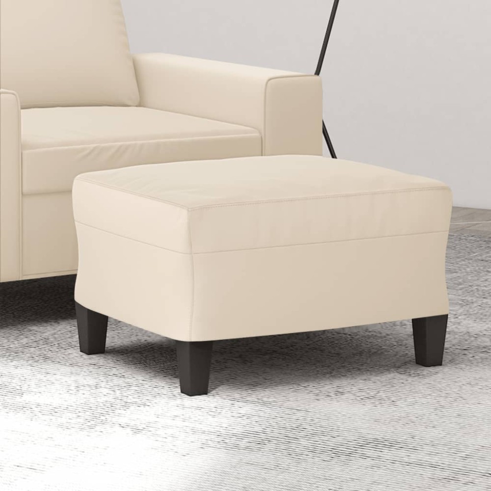 vidaXL Υποπόδιο Μπεζ 60x50x41cm από Ύφασμα Μικροϊνών 1 τεμ.