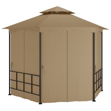 vidaXL Κιόσκι με Πλευρικά Τοιχώματα Taupe 3,1 x 2,7 μ.