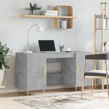 vidaXL Γραφείο Γκρι Σκυροδέματος 140x50x75cm από Επεξεργ. Ξύλο 1 τεμ.