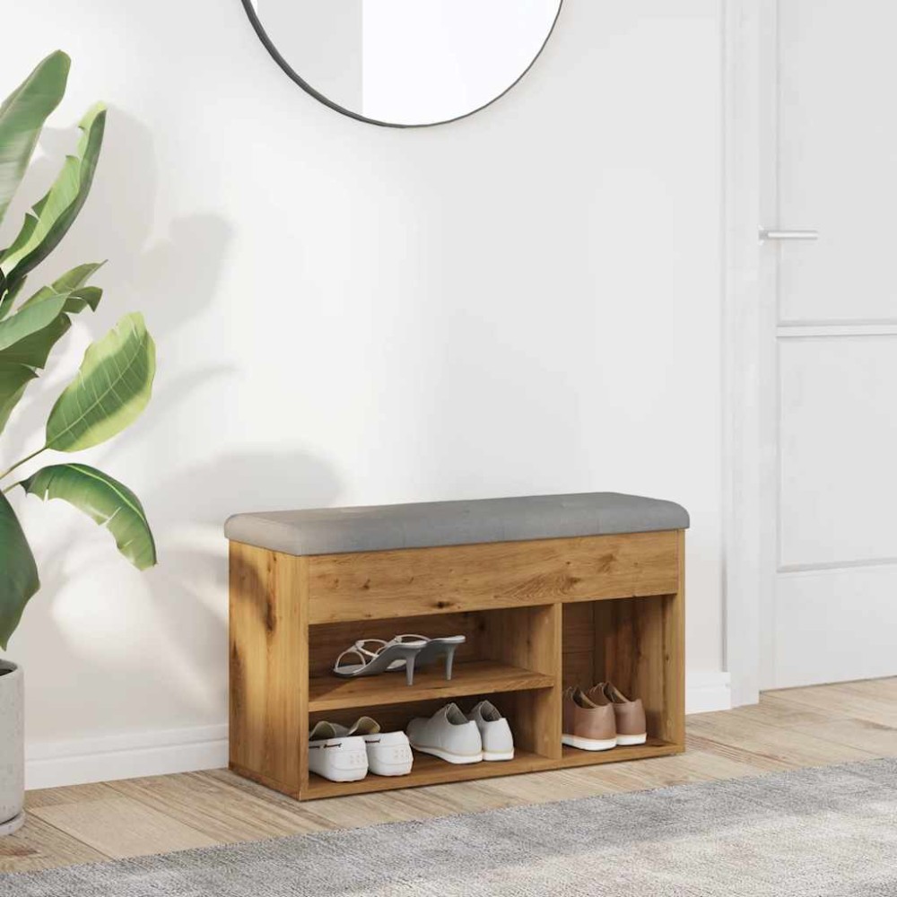 Πάγκος παπουτσιών vidaXL Artisan Oak 82x32x45,5cm Κατασκευασμένο ξύλο