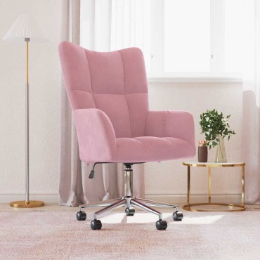 vidaXL Πολυθρόνα Relax Ροζ Βελούδινη 61,5x69x(94,5-102)cm 1 τεμ.