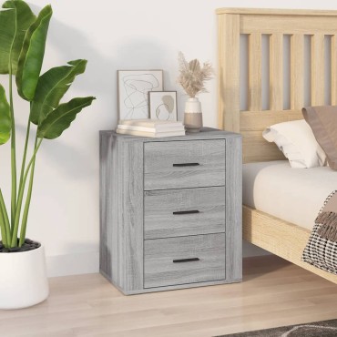 vidaXL Κομοδίνο Γκρι Sonoma 50x36x60cm από Επεξεργασμένο Ξύλο 1 τεμ.