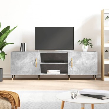 vidaXL Έπιπλο Τηλεόρασης Γκρι Σκυροδέματος 150x30x50cm Επεξ. Ξύλο