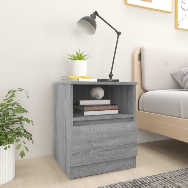 vidaXL Κομοδίνο Γκρι Sonoma 40x40x50cm από Επεξεργασμένο Ξύλο 1 τεμ.