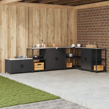 vidaXL Ράφι Κουζίνας HATTEM Μαύρο 60x50x92cm Ατσάλι