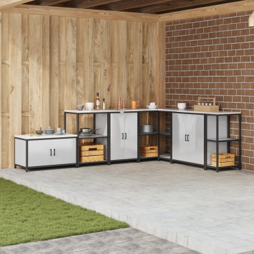 vidaXL Ντουλάπα Αποθήκευσης Κουζίνας HATTEM Ασημί 60x50x92 εκ
