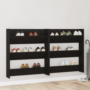 vidaXL Ντουλάπα Παπουτσιών 2 τμχ. 86x18x90cm Επεξεργασμένο Ξύλο