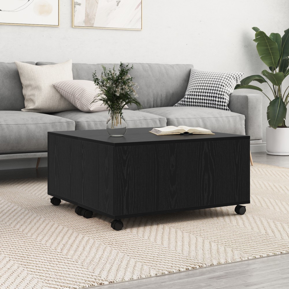 vidaXL Τραπεζάκι σαλονιού Μαύρη Οξυά 75x75x38cm 1 τεμ.