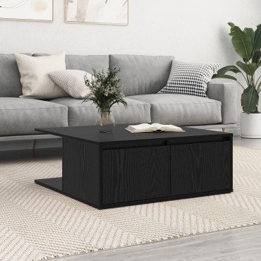 vidaXL Τραπεζάκι σαλονιού Μαύρη δρυς 80x80x31cm 1 τεμ.