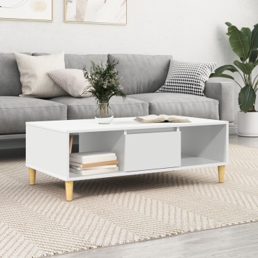 vidaXL Τραπεζάκι σαλονιού Λευκό 102x55x35cm Επεξεργασμένο Ξύλο 1 τεμ.