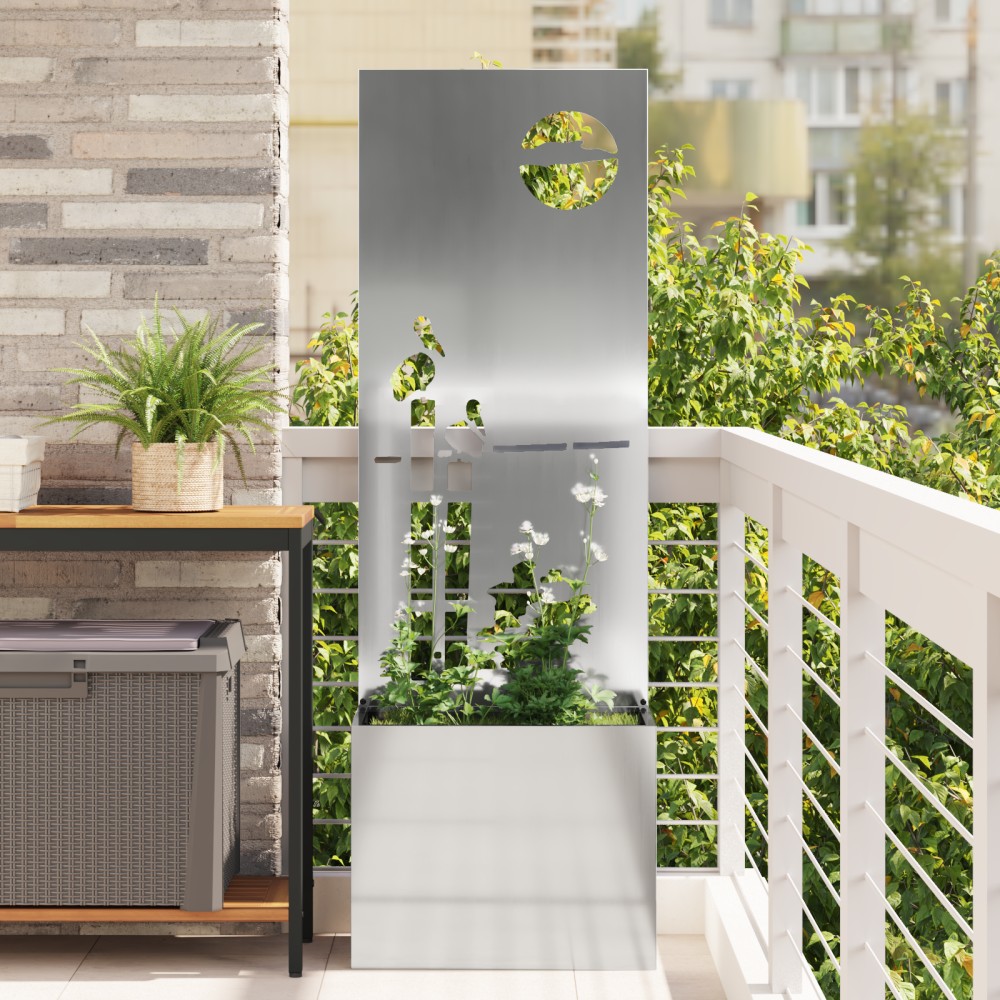 vidaXL Οθόνη Ιδιωτικότητας Κήπου Ασημί 50 x 32 x 150 εκ