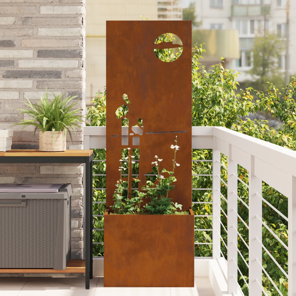 vidaXL Οθόνη Ιδιωτικότητας Κήπου Σκ rusty 50 x 32 x 150 εκ
