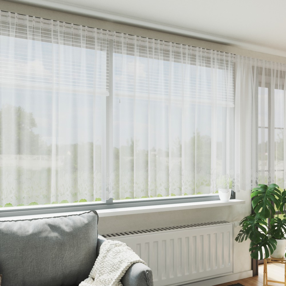 vidaXL Κουρτίνα Δαντέλας Λευκό 140x600cm Πολυεστέρας